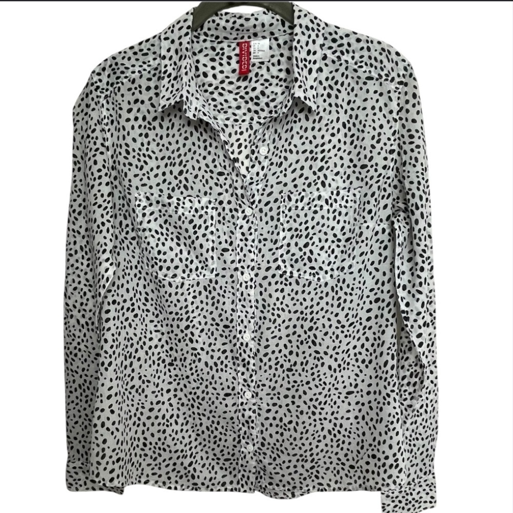 H&M Black and White Patterned Shirt